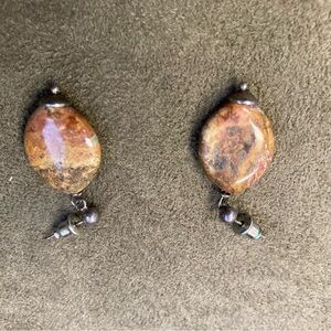 Elegant Brown Stone Earrings